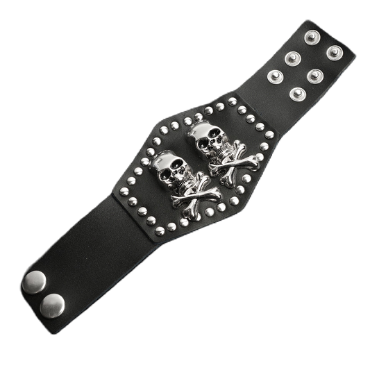 twin skull n' bones bracelet